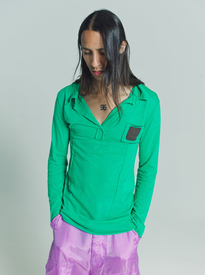 Green & Brown Jersey Warped Practical Polo