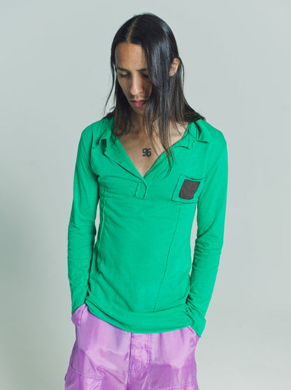 Green & Brown Jersey Warped Practical Polo