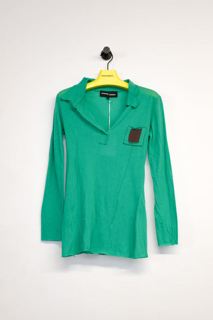 Green & Brown Jersey Warped Practical Polo | Edward Cuming | DEPARTAMENTO