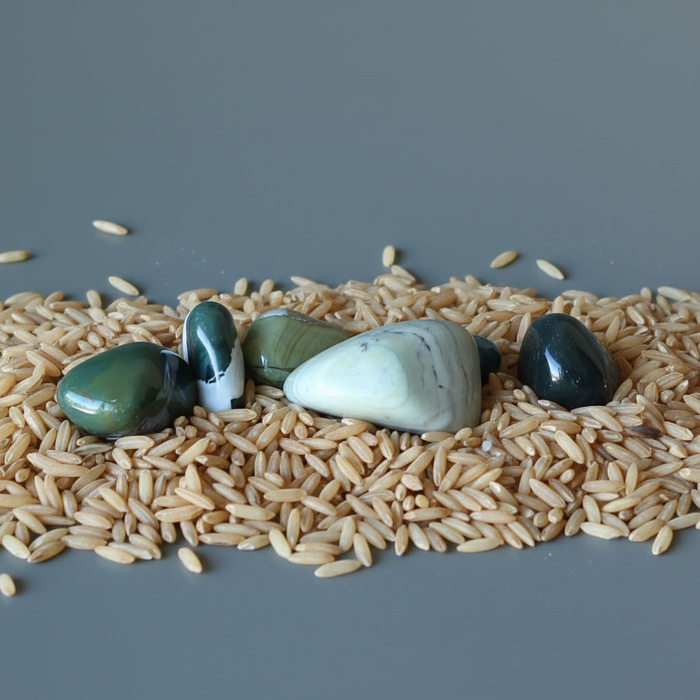Green Jasper Tumbled Stone Blooming Garden Crystal