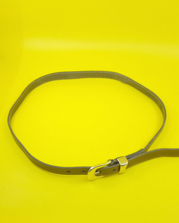 Grey Leather 2CM Belt