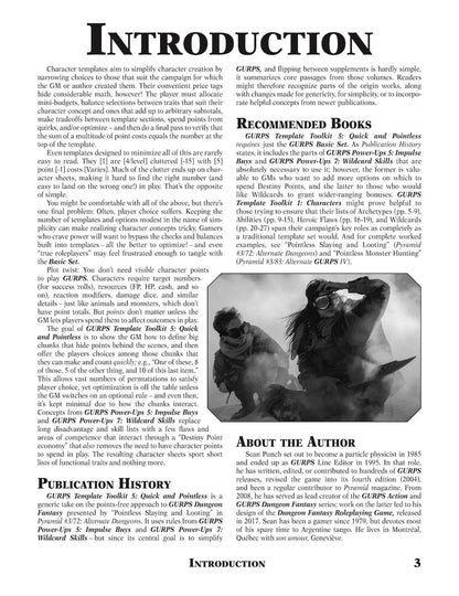 GURPS Template Toolkit 5: Quick and Pointless