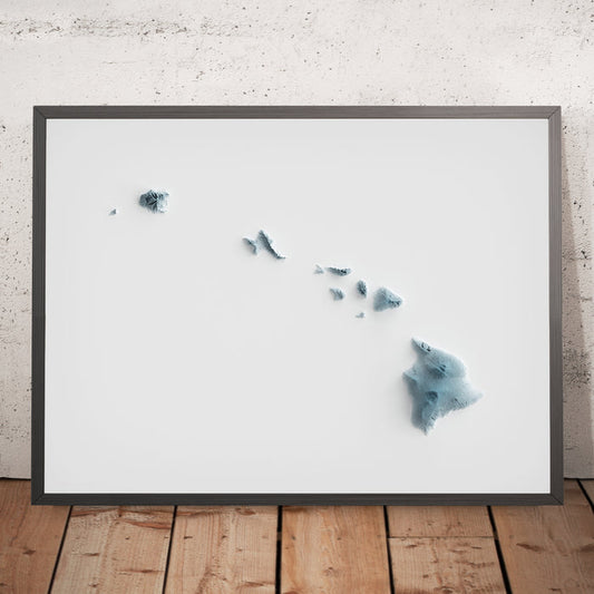 Hawaii Topographic 3D Relief Map