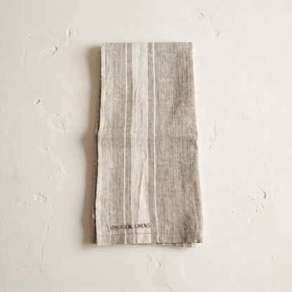 Heirloom Linen Tea Towel, Natural with Cream Stripe