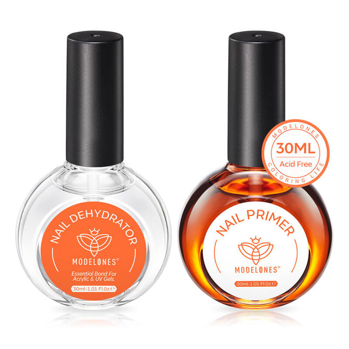 Hema-Free Upgarded Nail Primer & Prep Dehydrator Set 30ml Nail Basic MODELONES #