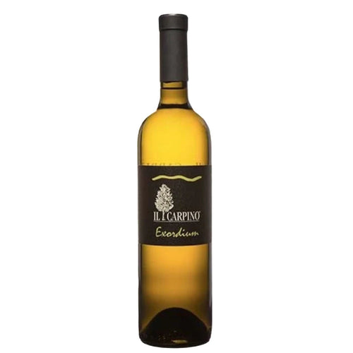 Il Carpino Exordium Friulano 2018 wine bottle with amber glass and dark label