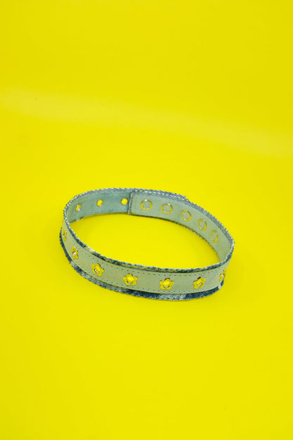 Indigo Leather Denim Flower Choker | Our Legacy | DEPARTAMENTO