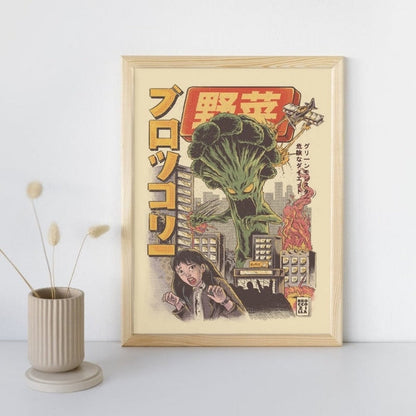 Japanese Poster - Broccozilla A3