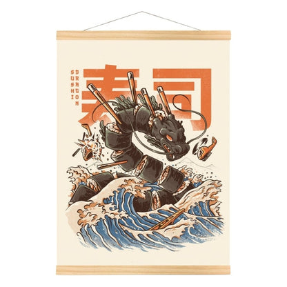 Japanese Poster - Sushi Dragon A3