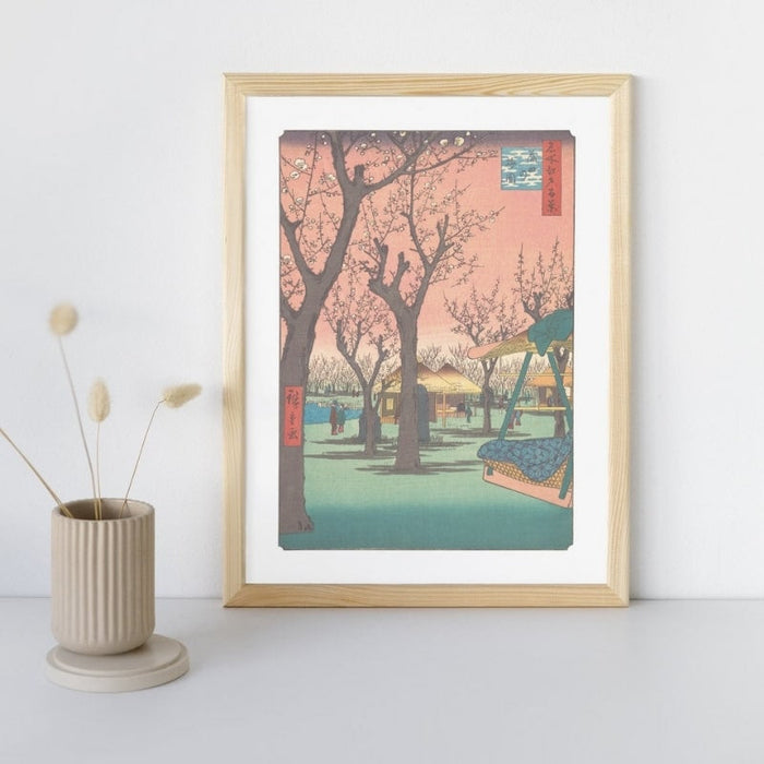 Japanese Woodblock Print - Plum trees in Kamata A3