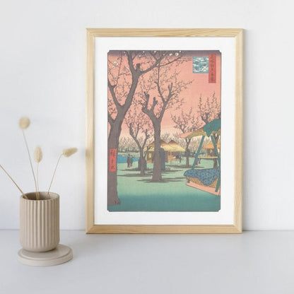 Japanese Woodblock Print - Plum trees in Kamata A3