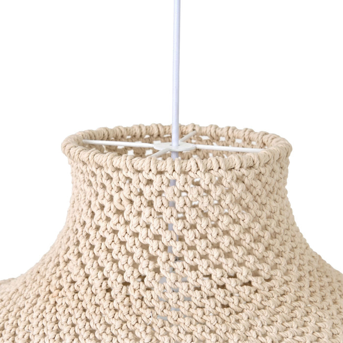 Julio Cotton Rope Pendant White 50x30cm - SHADE ONLY