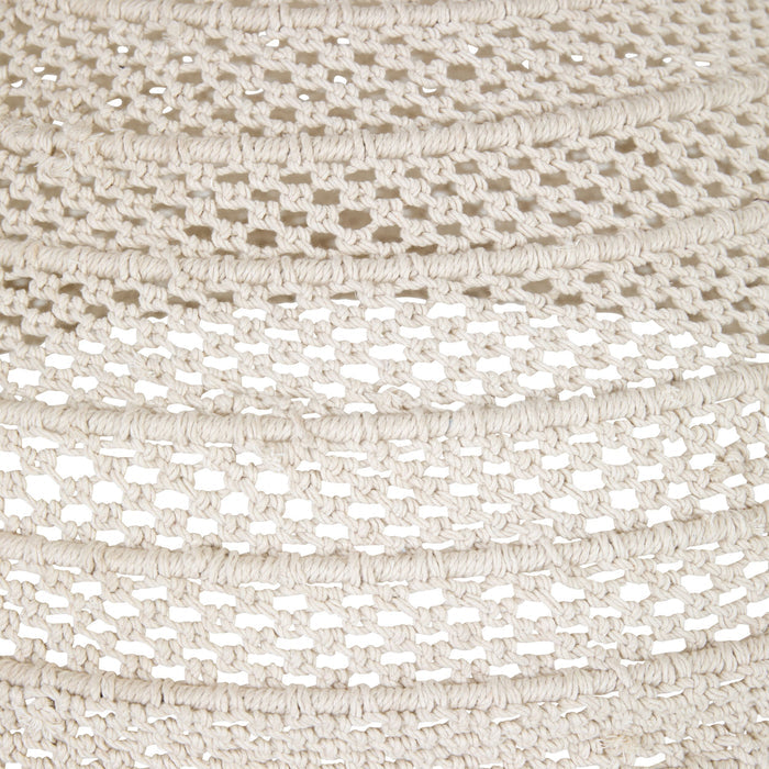 Julio Dome Cotton Rope Pendant White 80x54cm - SHADE ONLY
