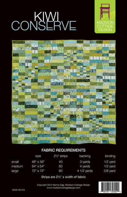 Kiwi Conserve Quilt Pattern by Madison Cottage Design