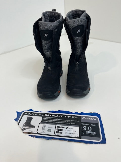 Korkers W's Northlake Zip Boots With Trailtrac Soles size 9