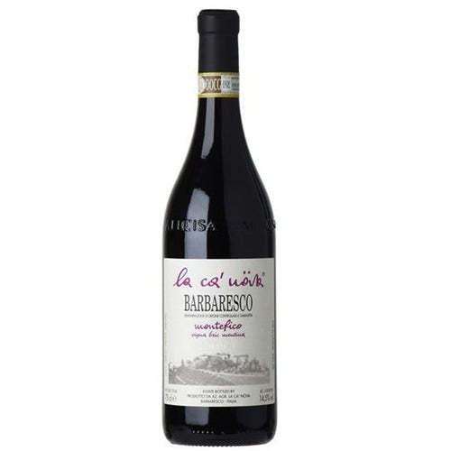 Barbaresco wine bottle (2018) with dark glass and black cap