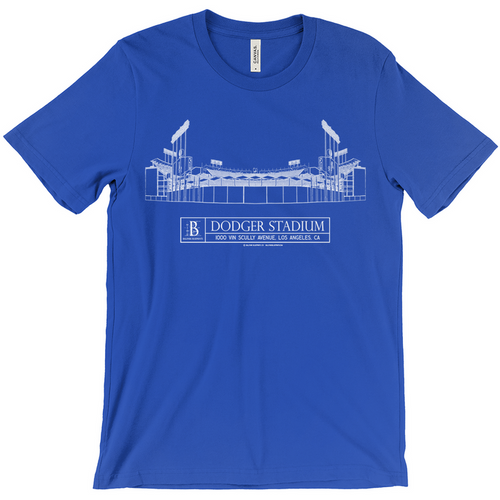 LA DODGERS - DODGER STADIUM -ELEVATION VIEW (DODGER BLUE) TEAM COLORS T-SHIRT