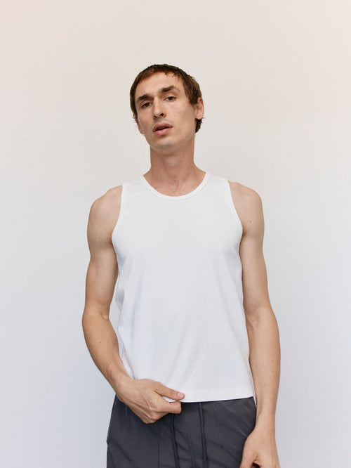 Lady White Co LWT0 White Rib Singlet | MAN-TLE | DEPARTAMENTO
