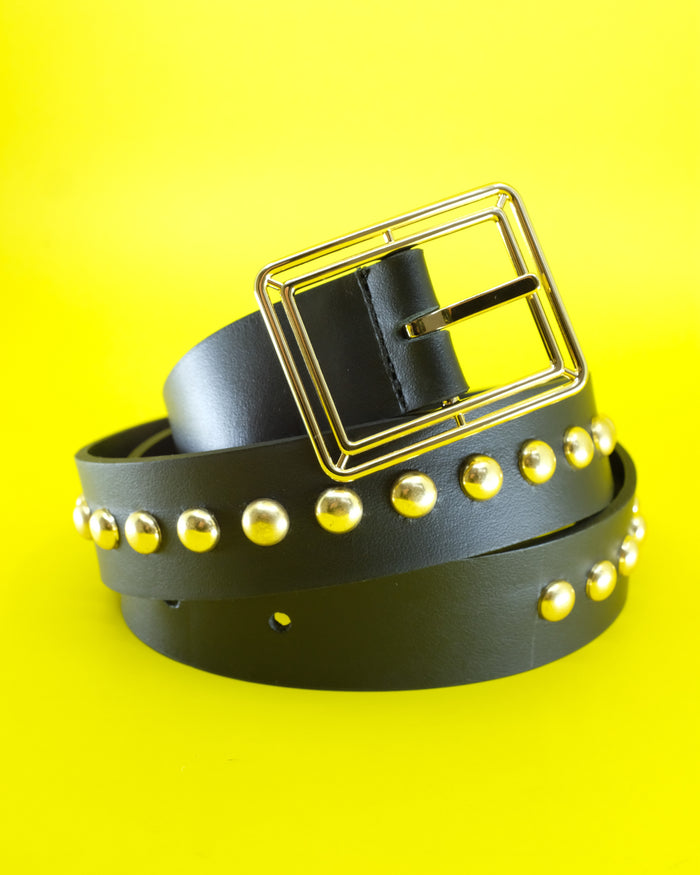 Large Gold Studded Buckle Belt