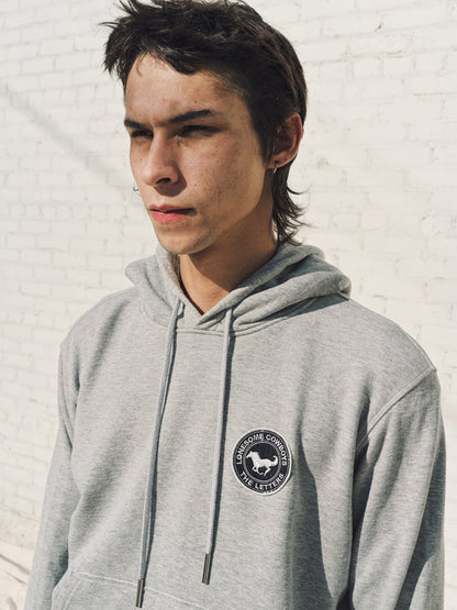 Light Gray Loopwheel Fleece Cotton Horse Emblem Hoodie | The Letters | DEPARTAMENTO