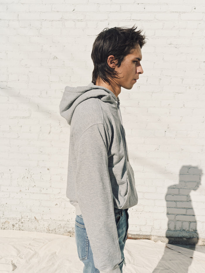 Light Gray Loopwheel Fleece Cotton Horse Emblem Hoodie | The Letters | DEPARTAMENTO