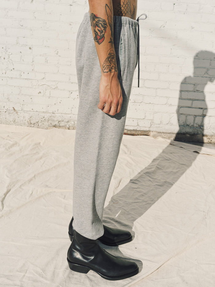 Light Gray Loopwheel Fleece Cotton Horse Emblem Sweat Pants | The Letters | DEPARTAMENTO