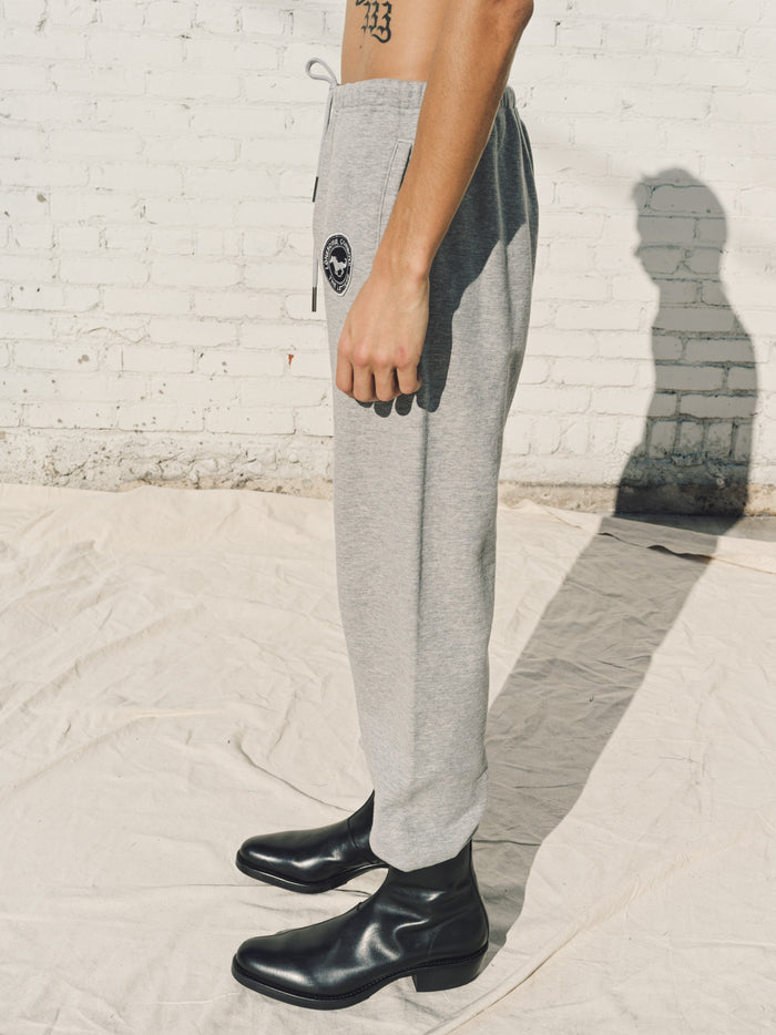 Light Gray Loopwheel Fleece Cotton Horse Emblem Sweat Pants | The Letters | DEPARTAMENTO