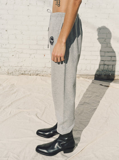 Light Gray Loopwheel Fleece Cotton Horse Emblem Sweat Pants | The Letters | DEPARTAMENTO