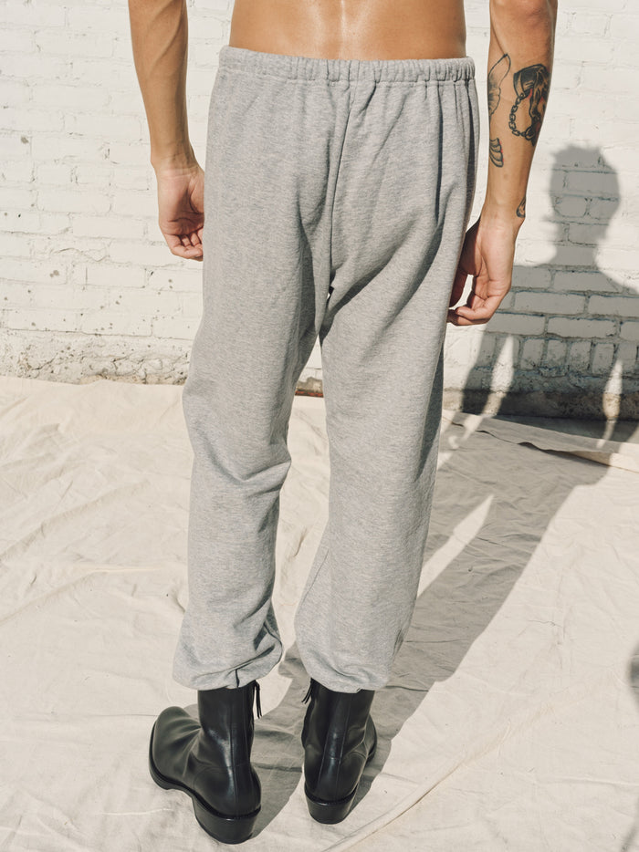 Light Gray Loopwheel Fleece Cotton Horse Emblem Sweat Pants | The Letters | DEPARTAMENTO