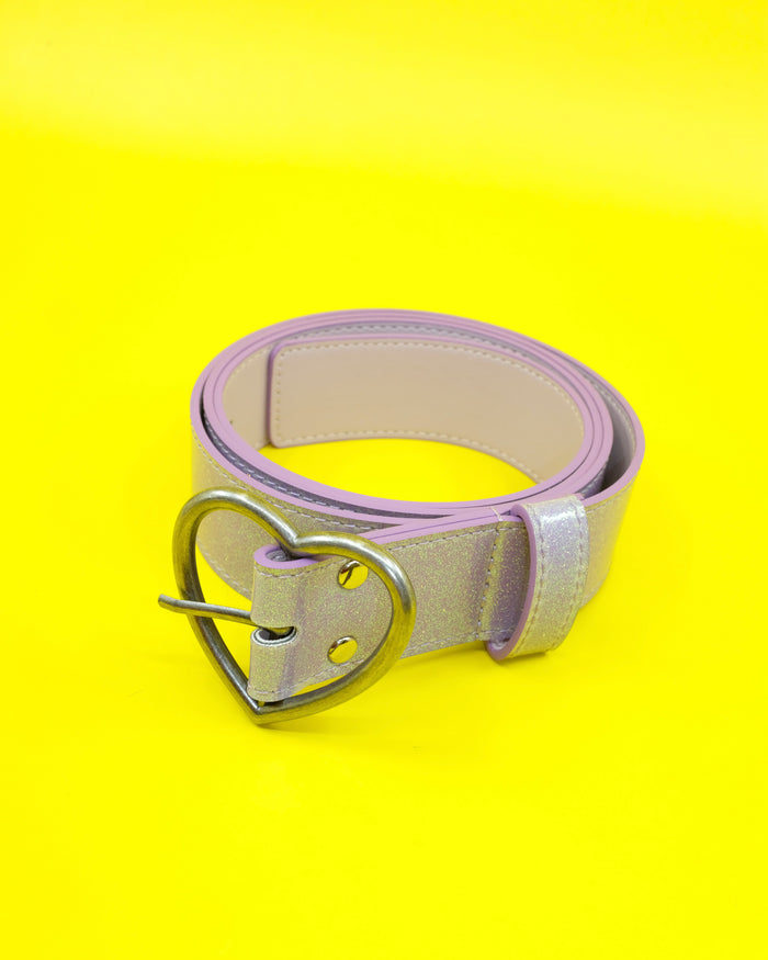 Lilac Glitter Charm Belt