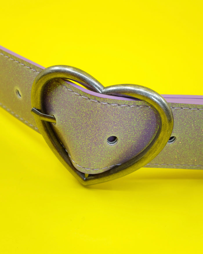 Lilac Glitter Charm Belt