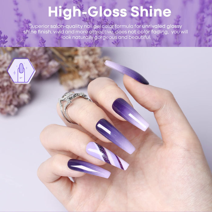 6 Shades Gel Nail Polish Set Collection Gel Polish Set MODELONES #lilac-obsessions
