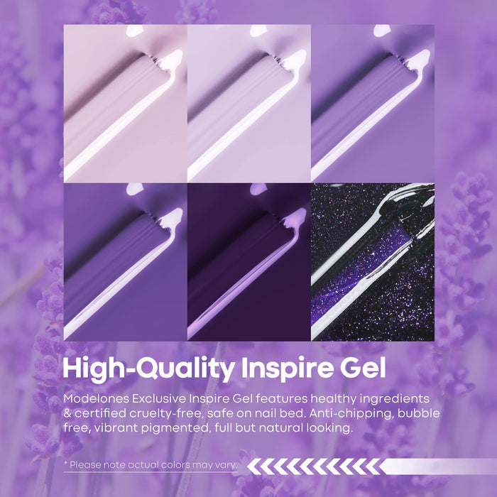 6 Shades Gel Nail Polish Set Collection Gel Polish Set MODELONES #lilac-obsessions