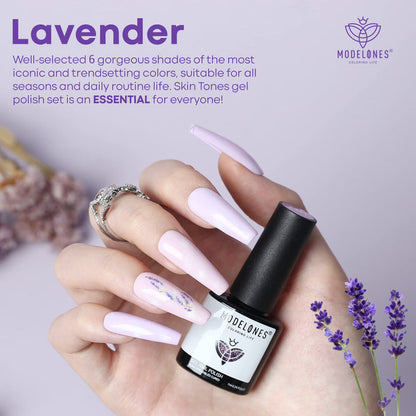 Lilac Obsessions - 6 Shades Gel Nail Polish Set 7ml Gel Polish Set MODELONES #lilac-obsessions