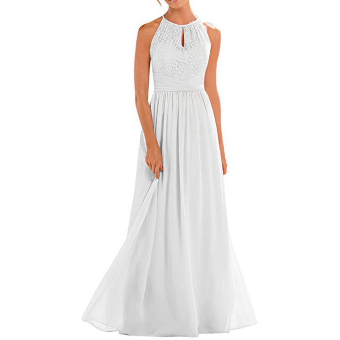 Long Bridesmaid Dresses Sleeveless Lace Party Gown Long Dress