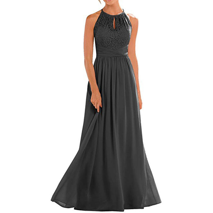 Long Bridesmaid Dresses Sleeveless Lace Party Gown Long Dress