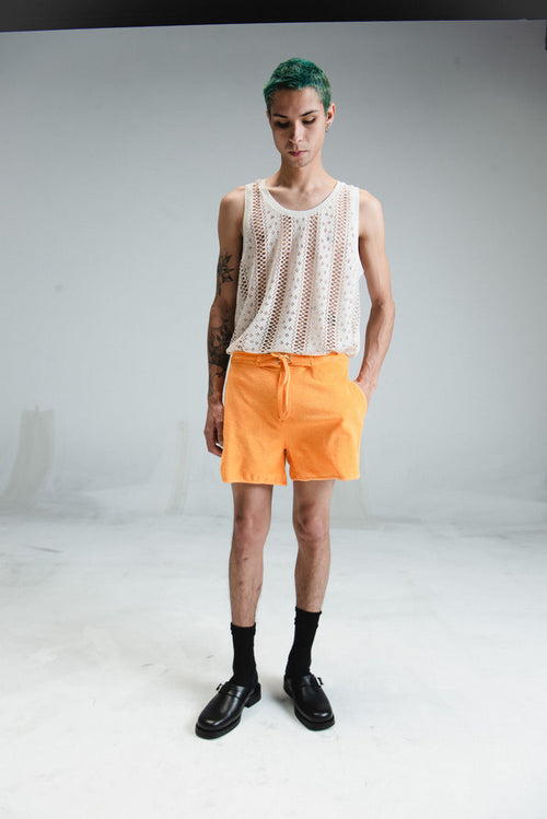 Mandarin Cotton Terry Drawstring Board Shorts | CMMN SWDN | DEPARTAMENTO