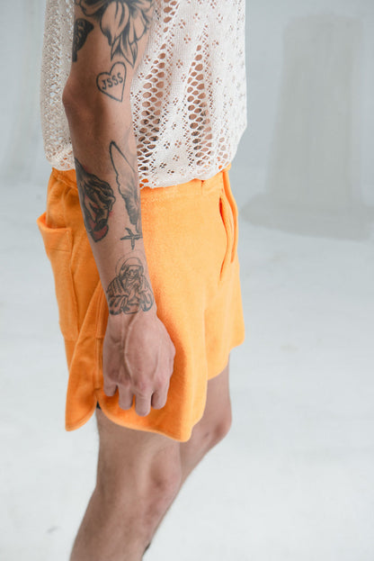 Mandarin Cotton Terry Drawstring Board Shorts | CMMN SWDN | DEPARTAMENTO