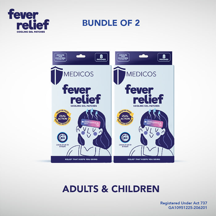 MEDICOS Fever Relief Patch - Adults & Children [2 Boxes, 8 pcs/box]