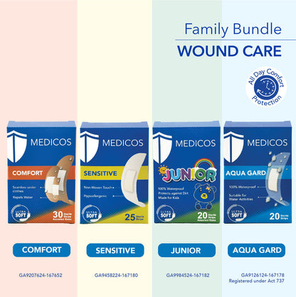 MEDICOS Wound Care - Family Bundle (Plaster) [4 Boxes]