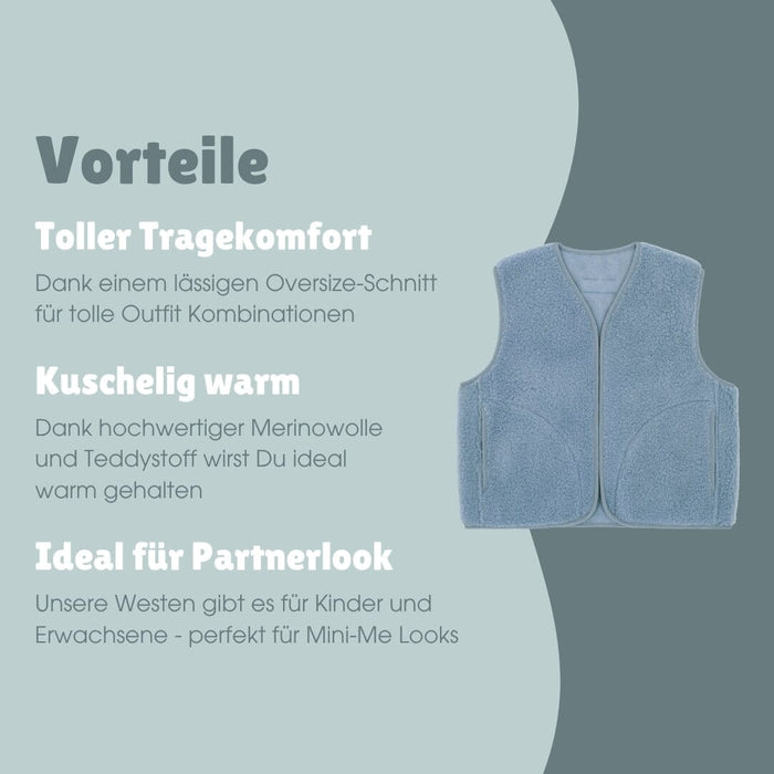 Merino Weste Erwachsene | Essential Ice Blue