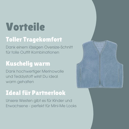 Merino Weste Erwachsene | Essential Ice Blue