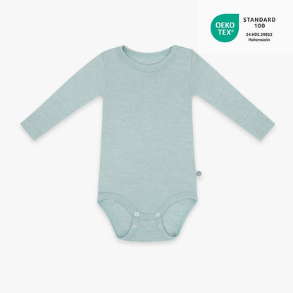 Merinowolle Langarm-Body | Essential Mint