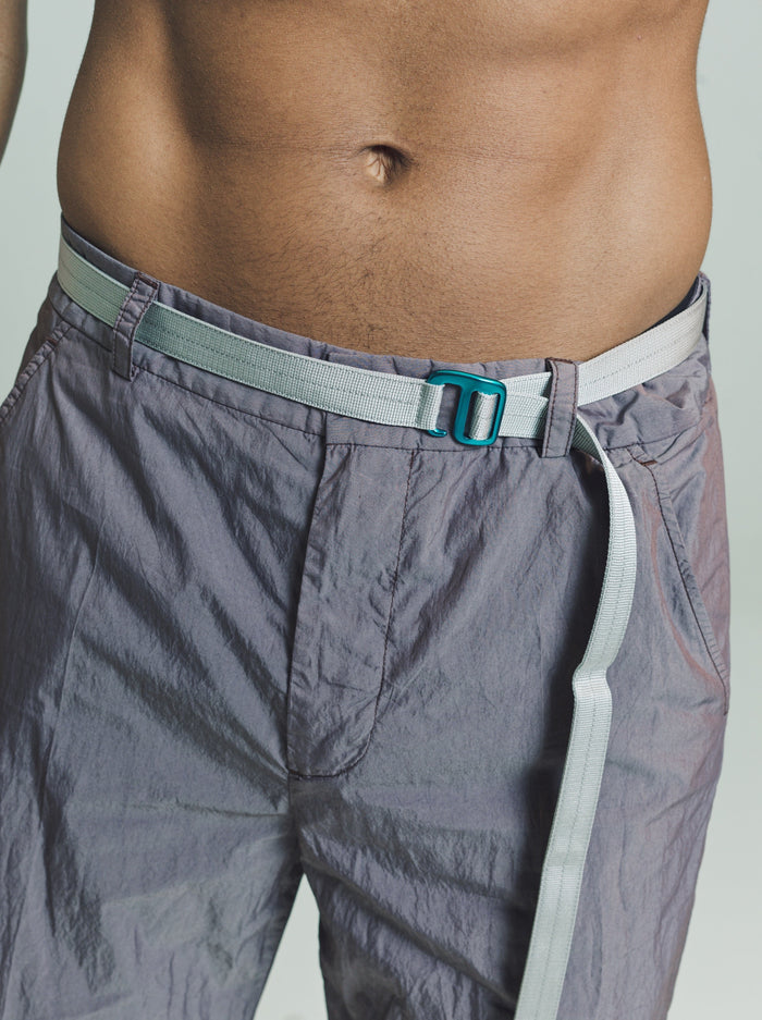 Metallized Grey Webbing Tech Belt
