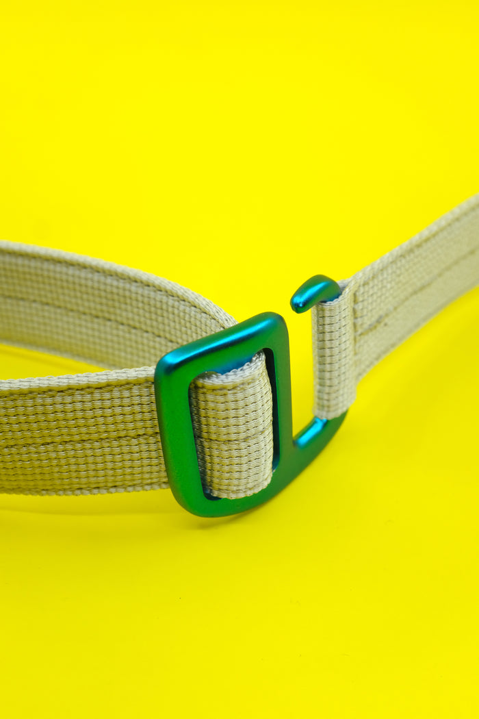 Metallized Grey Webbing Tech Belt