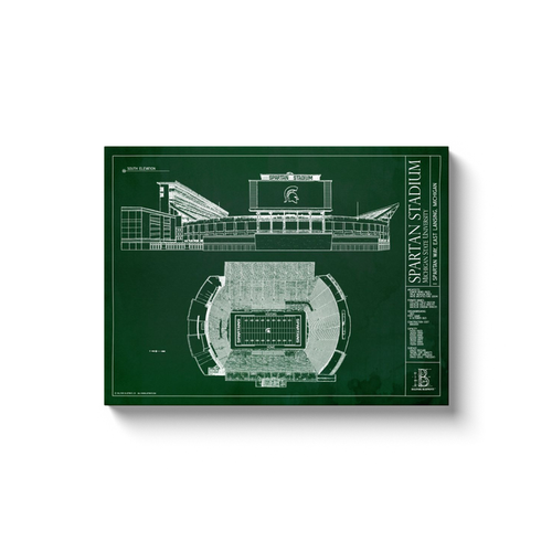 Michigan State Spartans - Spartan Stadium - Team Colors - 18x24" Canvas