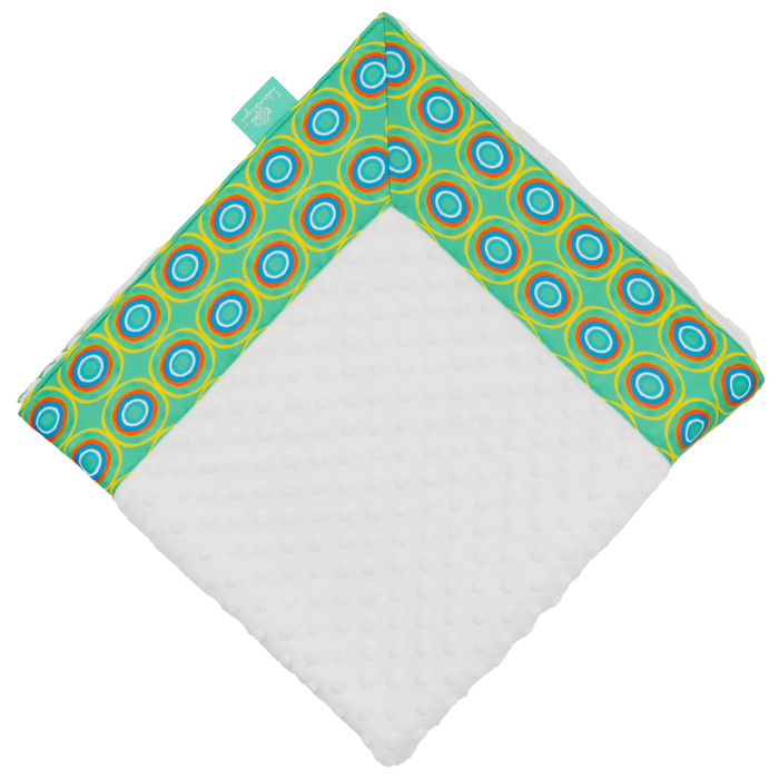 Milk Glass Doodlebug with White Minky Baby Blankie