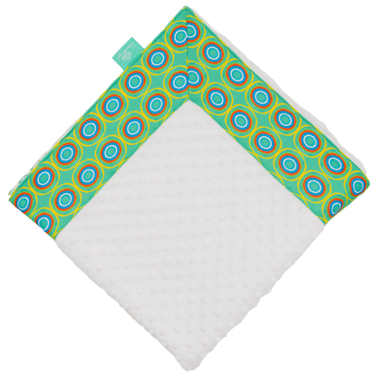Milk Glass Doodlebug with White Minky Baby Blankie
