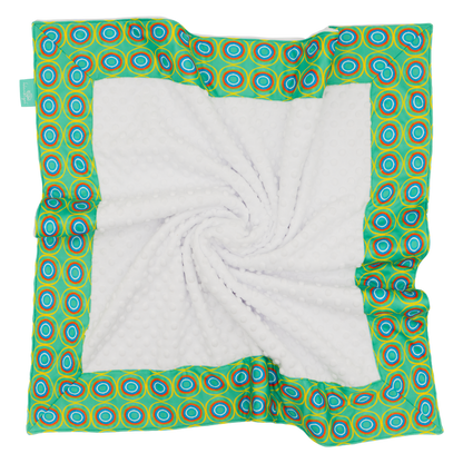 Milk Glass Doodlebug with White Minky Baby Blankie