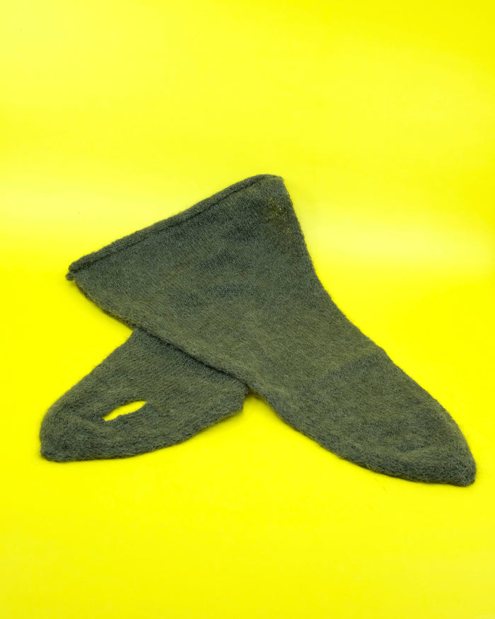 Moss Green Fuzzy Alpaca Miniature Scarf | Our Legacy | DEPARTAMENTO